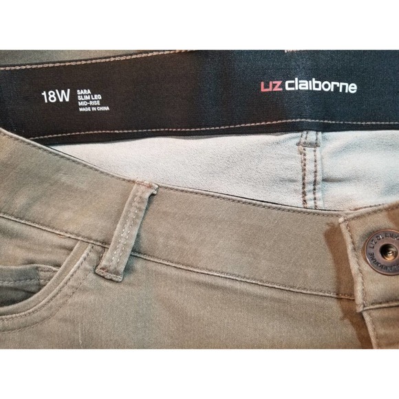 Liz Claiborne Sara Slim Fit Skinny‎ Women's Jeans Size 18 40X30 Stretch Brown - Picture 5 of 12